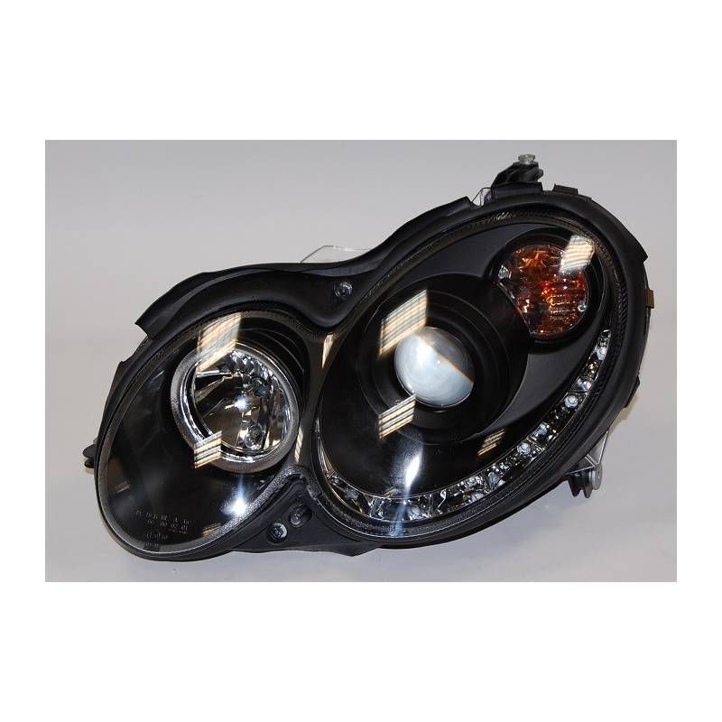 Jeu de Phare Avant Lumière De Jour Mercedes CLK W209 04-09 Noir - MS accessoires Auto