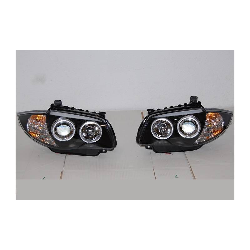 Jeu de Phare Avant Yeux D'Ange BMW E87/E81/E88/E82 04-11 Noir - MS accessoires Auto