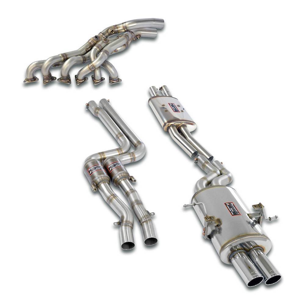Ligne d'échappement Race Package System 2xø63.5 mm avec Catalytic Supersprint pour BMW E46 - Tous les modèles ix 4x4 (Pour conversion moteur S54) - MS accessoires Auto