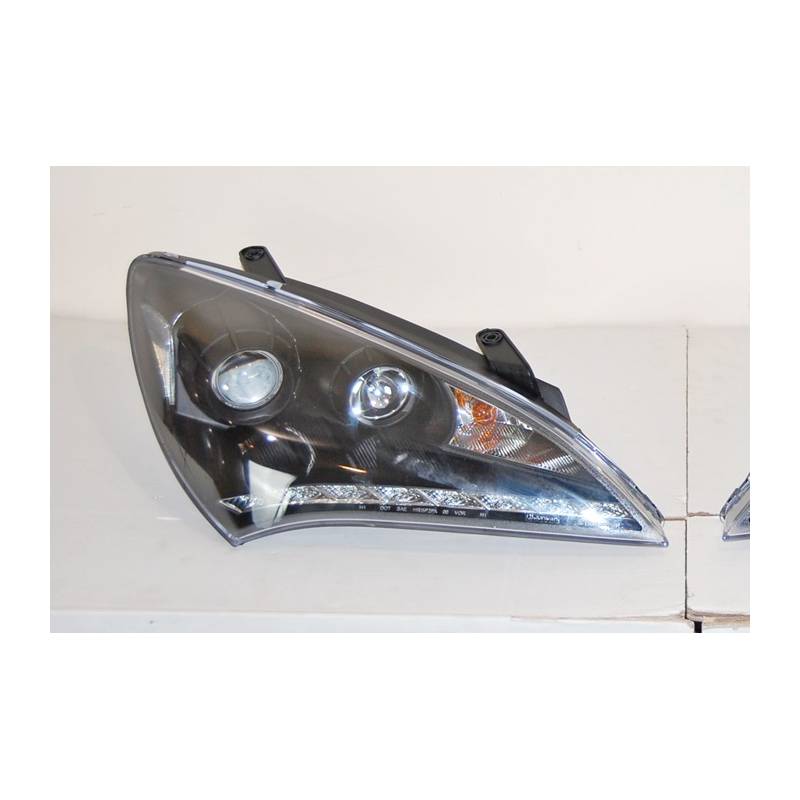 Phare Avant Hyundai Genesis 08-11, Noir, Lumiere De Jour - MS accessoires Auto