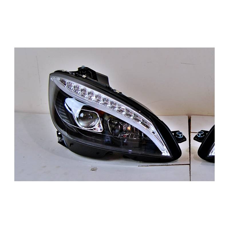 Phare Avant Lumière De Jour Mercedes W204 '07-'10 Noir Led clignotante. - MS accessoires Auto