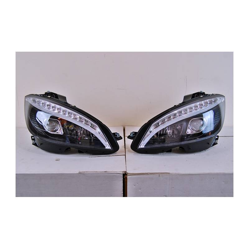 Phare Avant Lumière De Jour Mercedes W204 '07-'10 Noir Led clignotante. - MS accessoires Auto