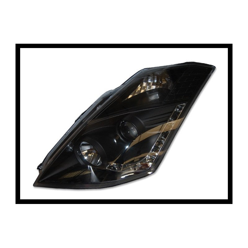 2 Phares Avant pour Nissan 350Z Z33 2003 - 2005 fond Noir