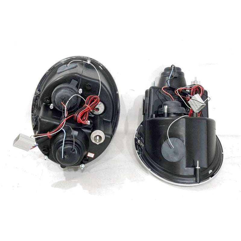 2 Angel eye front headlights for Mini Cooper R50 / R52 / R53 '01/'05 black base
