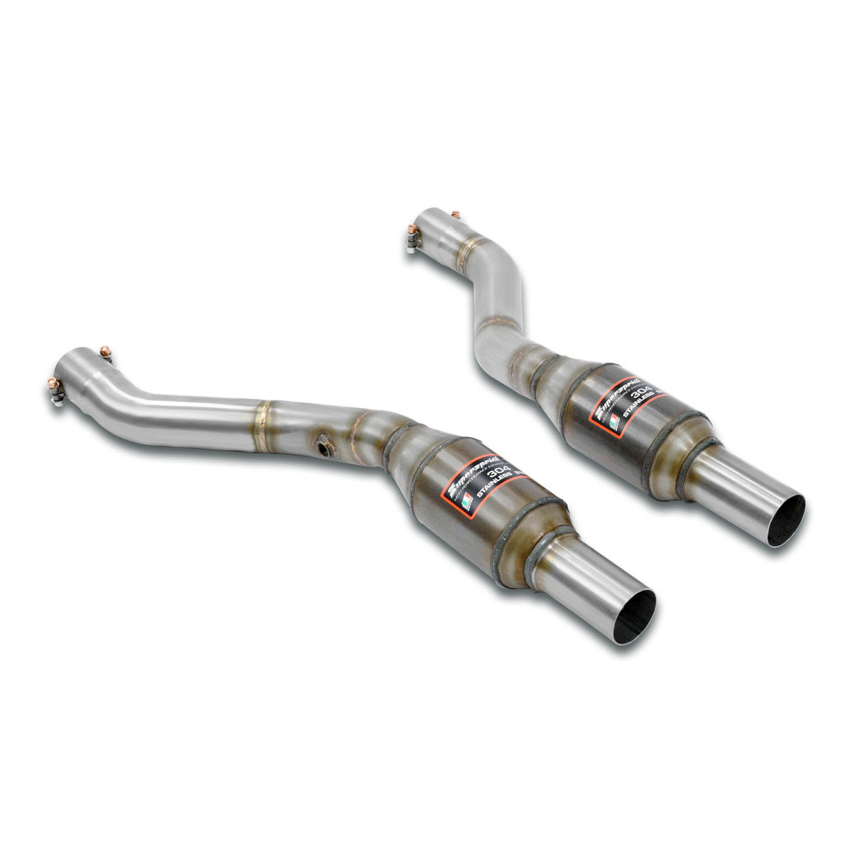 Silencieux avant Droit - Gauche avec catalyseurs métalliques Supersprint pour BMW E46 - Tous les modèles (Pour conversion moteur V8 S62 - M5 5.0i) - MS accessoires Auto