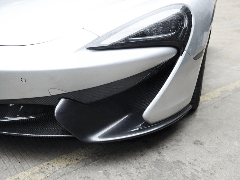 x2 Séparateurs latéraux de pare chocs avant droit / gauche pour McLaren 570S 2016-2017 en fibre de Carbone haute brillance - MS accessoires Auto